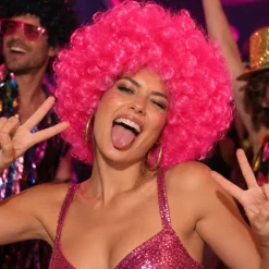 Pruik mega roze