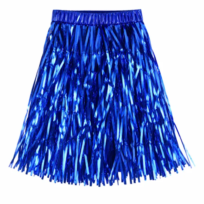 Rokje glitter folie blauw one size