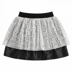Rokje glitter zilver one size