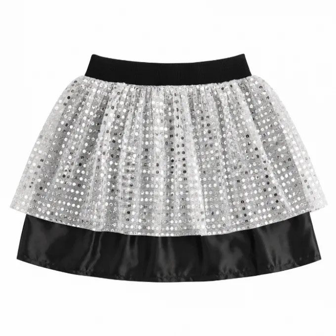 Rokje glitter zilver one size