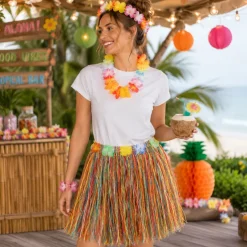 Rokje Hawaii kort meerkleurig one size