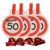 Rolfluitjes verkeersbord 50 jaar - 4 stuks