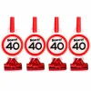Rolfluitjes verkeersbord 40 jaar - 4 stuks