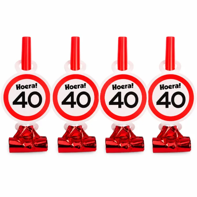 Rolfluitjes verkeersbord 40 jaar - 4 stuks