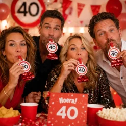 Rolfluitjes verkeersbord 40 jaar - 4 stuks