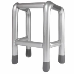 Rollator opblaasbaar zilver