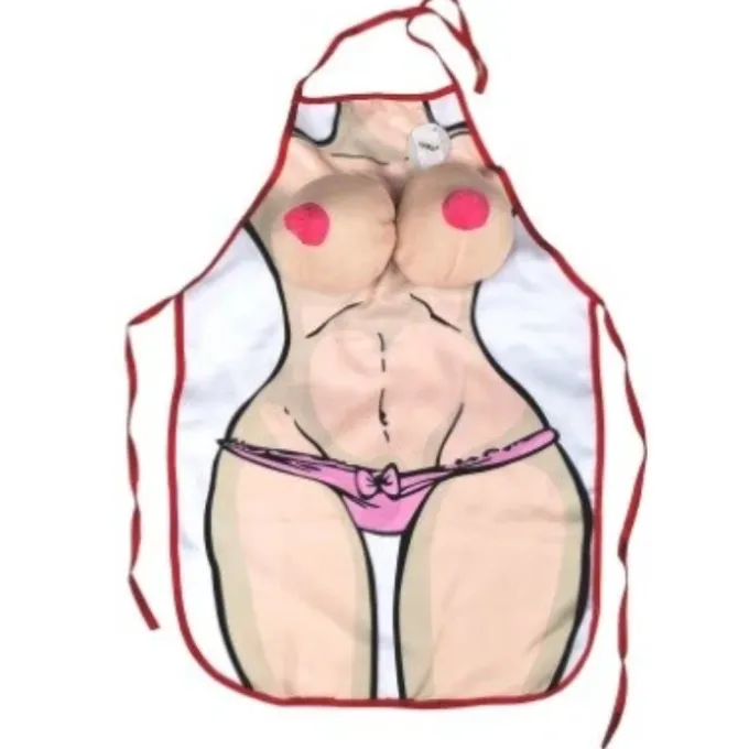 Schort vrouw borsten beige
