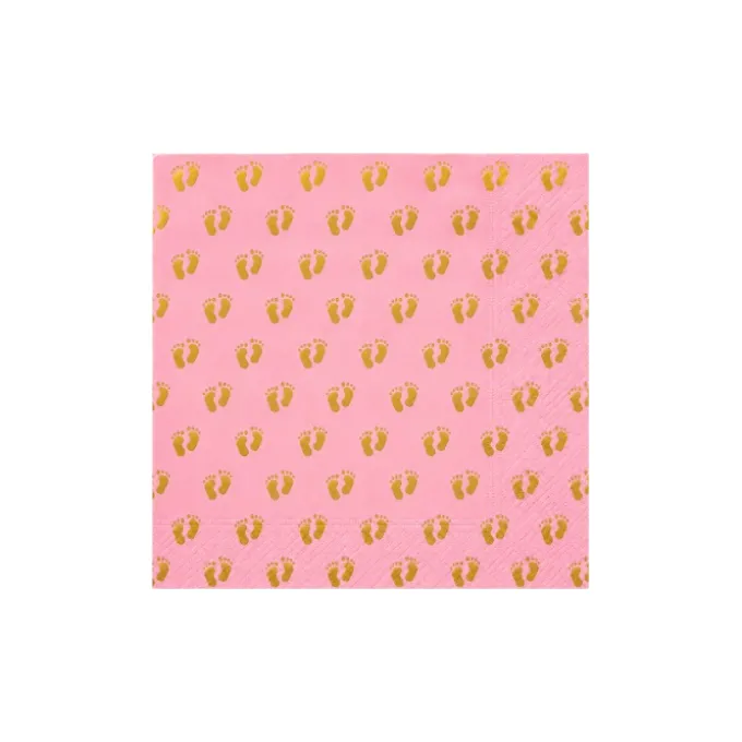 Servetten geboorte meisje 33x33 cm - 20 stuks