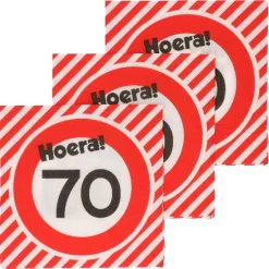 Servetten verkeersbord 70 jaar - 20x