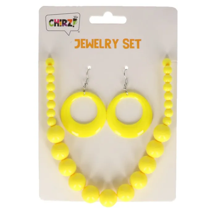 Sieradenset neon geel
