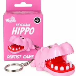 Sleutelhanger bijtende hippo roze