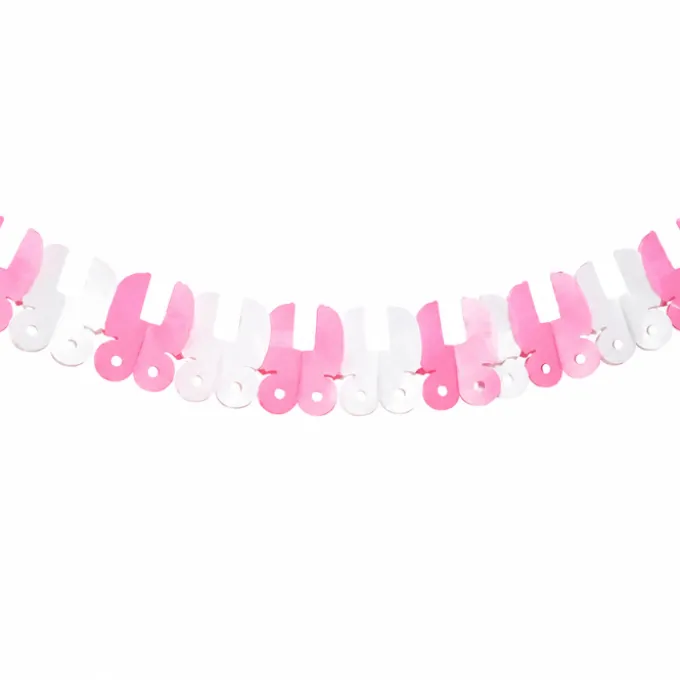 Slinger babyshower kinderwagen roze/wit meisje 3m