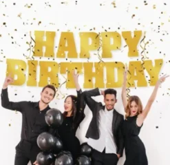 Slinger Happy birthday goud 40cm 7m