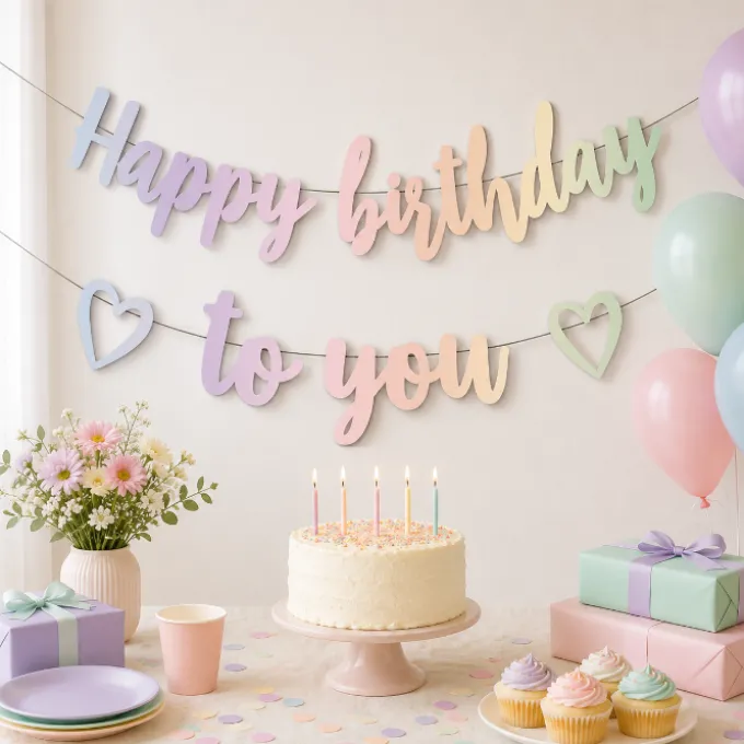 Slinger Happy birthday to you iriserend (2 meter)