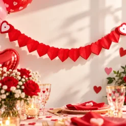 Slinger hartjes papier rood 3m