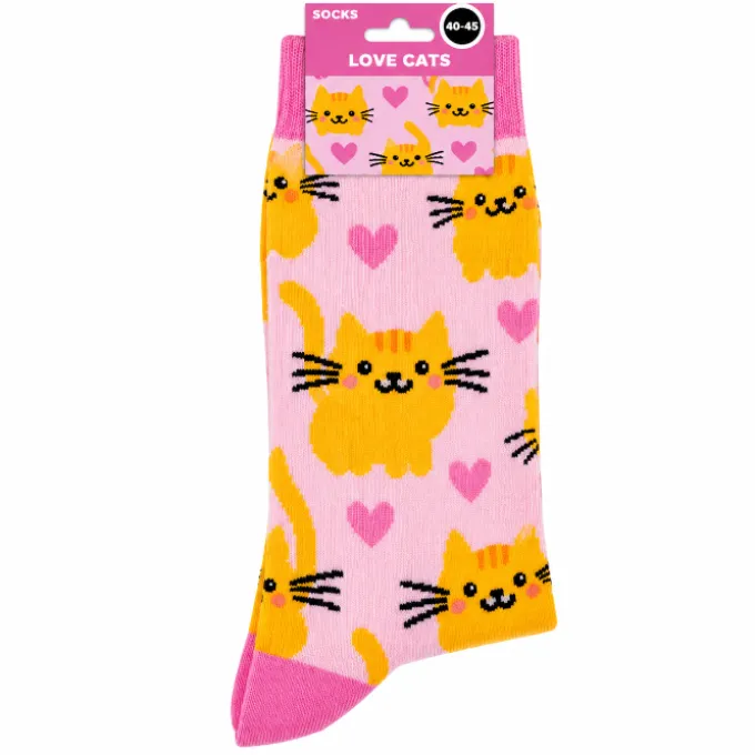 Sokken - funny love cats - maat 36-41