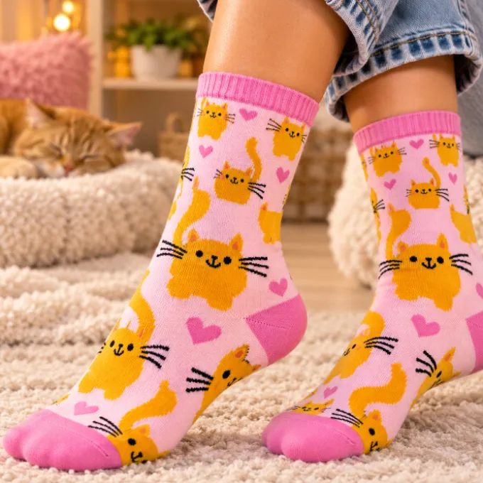 Sokken - funny love cats - maat 36-41