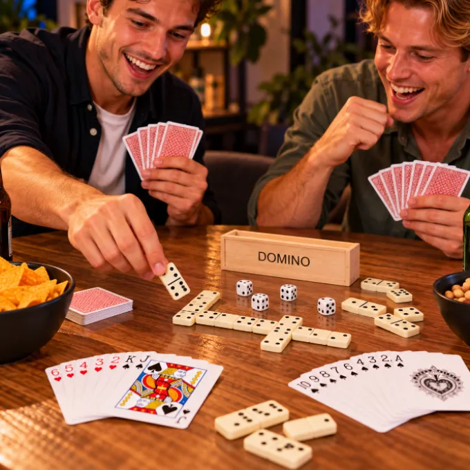 Spel Bar games speelkaarten dobbelstenen domino