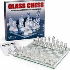 Spel glazen schaakbord