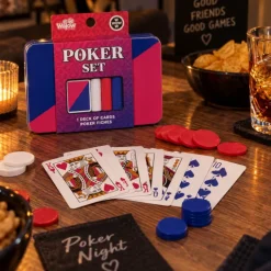 Spel Poker set roze/blauw/wit