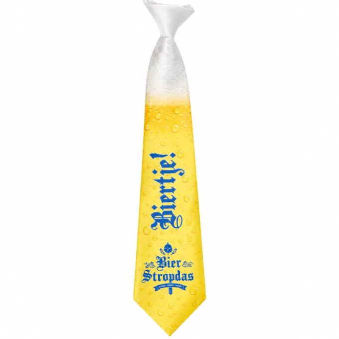 Stropdas bier geel/wit/zwart