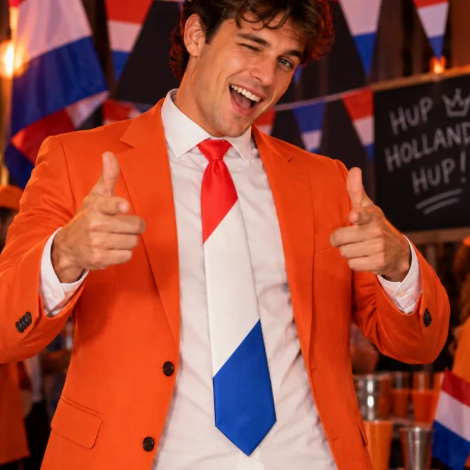 Stropdas Holland rood/wit/blauw