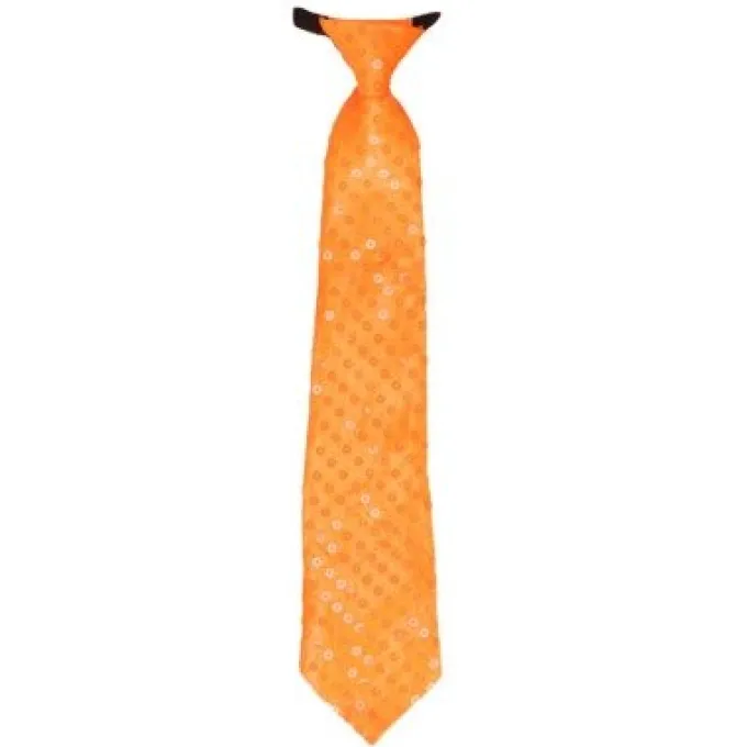 Stropdas pailletten oranje