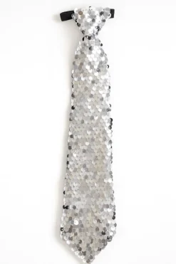 Stropdas pailletten zilver