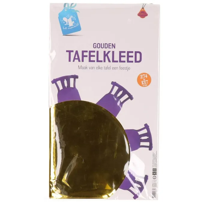 Tafelkleed folie goud 274cm x 137cm