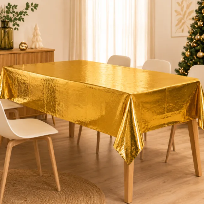 Tafelkleed folie goud 274cm x 137cm