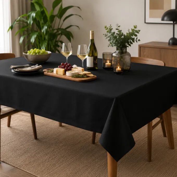 Tafelkleed zwart 137cm x 274 cm