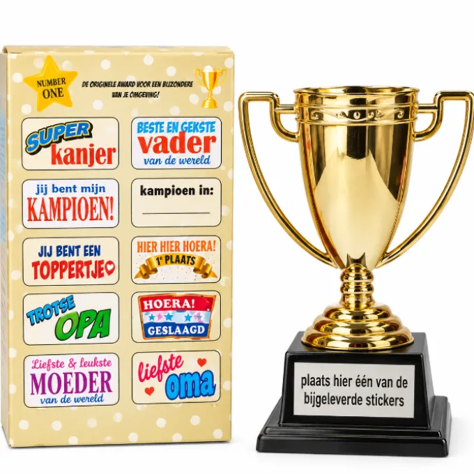Trofee DIY stickers meerkleurig XL