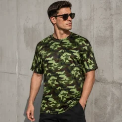 T-shirt camouflage groen maat S