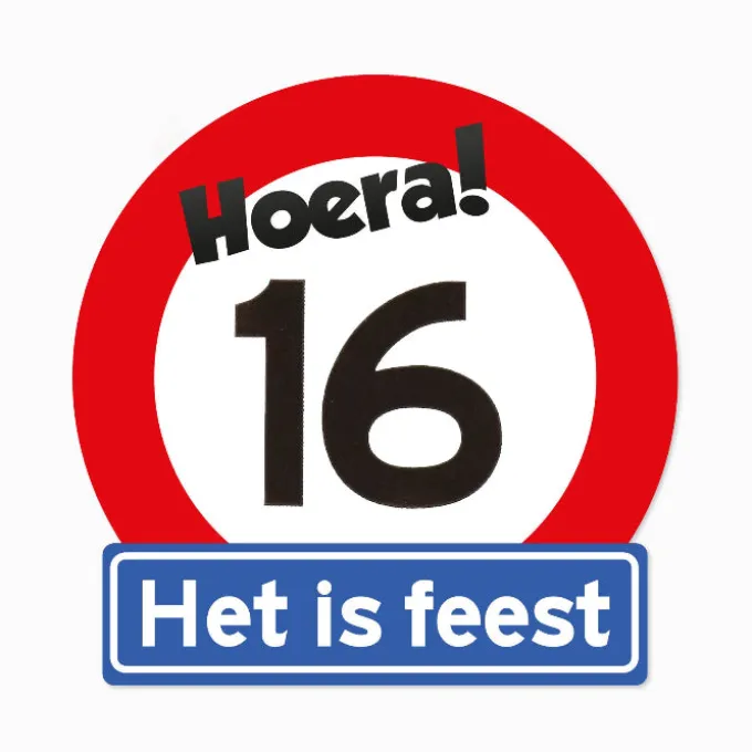 Verkeersbord Hoera 16