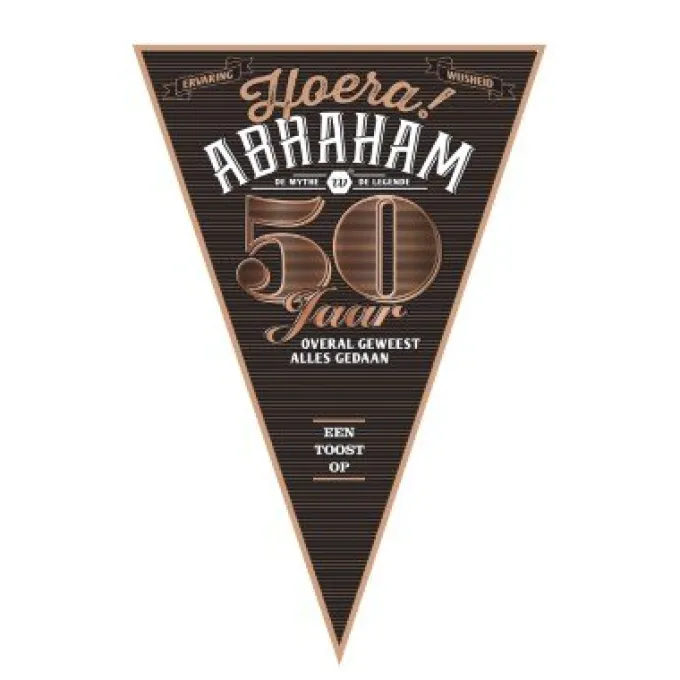 Vlag Abraham 50 jaar zwart/goud