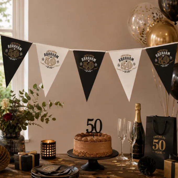 Vlaggenlijn Abraham 50 jaar - 4m
