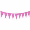 Vlaggenlijn glitter fel roze groot - 6m (10 vlaggen)