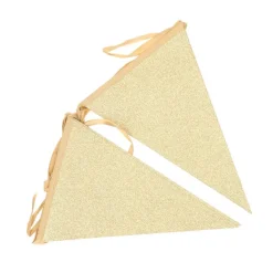 Vlaggenlijn glitter goud groot - 6m (10 vlaggen)