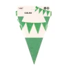 Vlaggenlijn glitter groen groot - 6m (10 vlaggen)