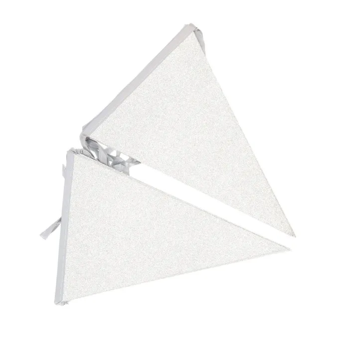 Vlaggenlijn glitter zilver groot - 6m (10 vlaggen)