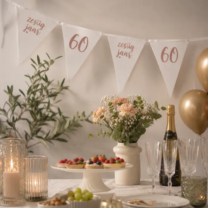 Vlaggenlijn 60 jaar roségoud - 4m