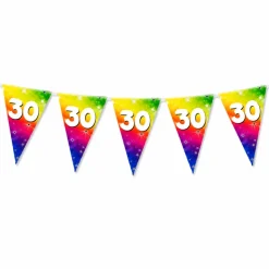Vlaggenlijn regenboog folie 30 jaar - 6m