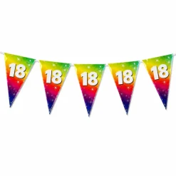 Vlaggenlijn regenboog folie 18 jaar - 6m