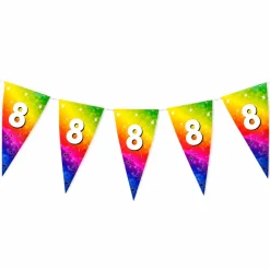 Vlaggenlijn regenboog folie 8 jaar - 6m