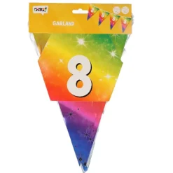 Vlaggenlijn regenboog folie 8 jaar - 6m