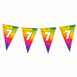 Vlaggenlijn regenboog folie 7 jaar - 6m