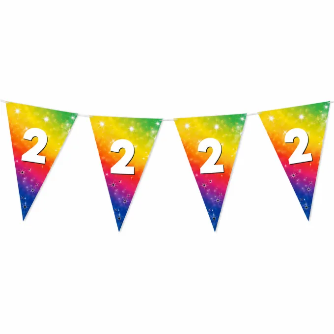 Vlaggenlijn regenboog folie 2 jaar - 6m