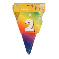 Vlaggenlijn regenboog folie 2 jaar - 6m
