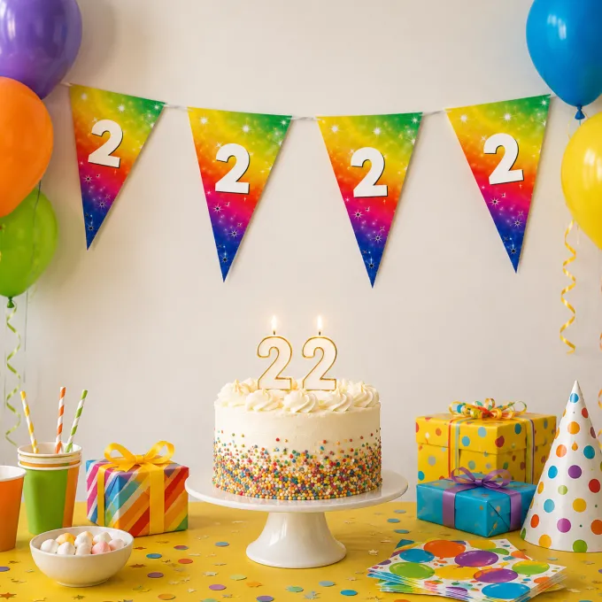 Vlaggenlijn regenboog folie 2 jaar - 6m