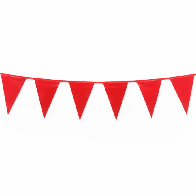Vlaggenlijn rood - 10m (20 vlaggen)